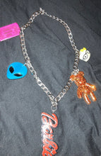 Load image into Gallery viewer, Silver junk charm necklace 😝❤️🔥😈
