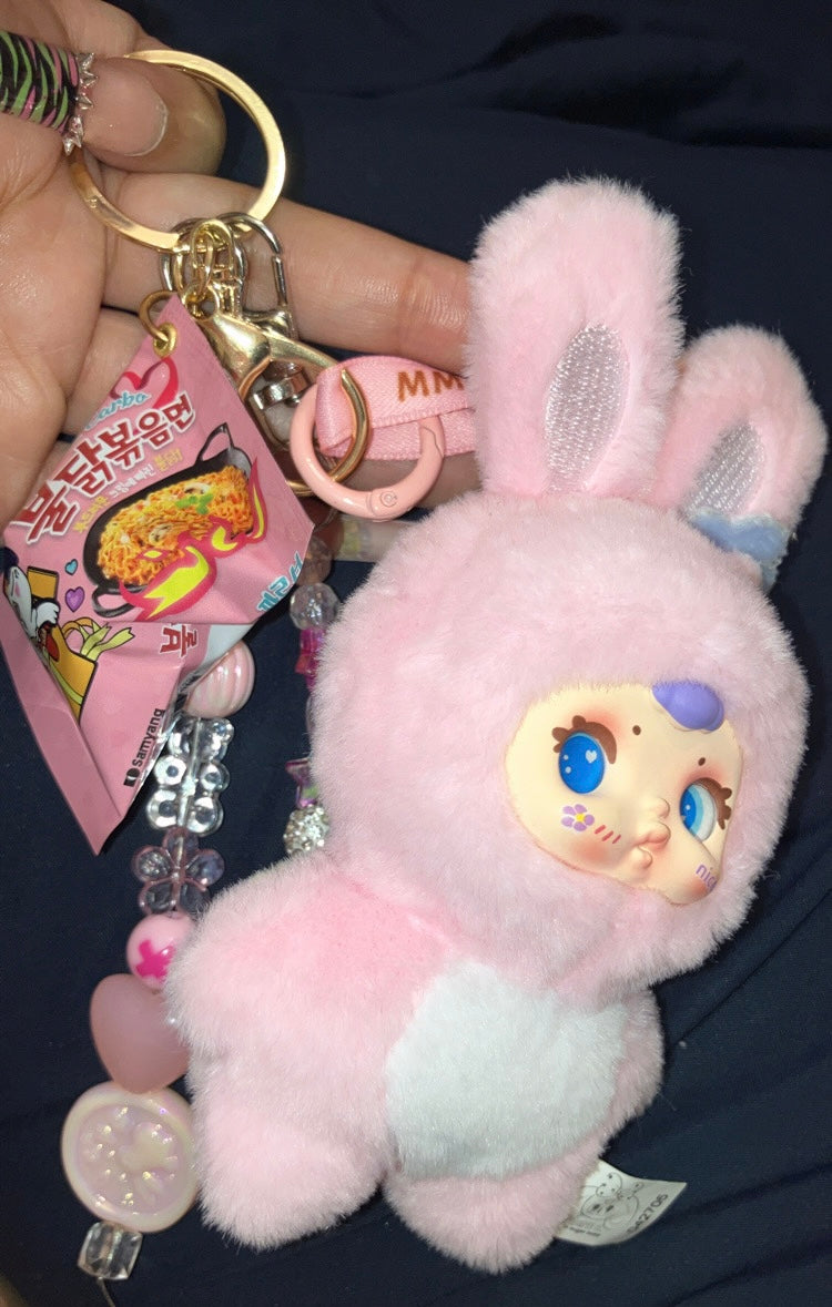 Pink Kitty plush keychain