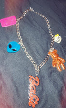 Load image into Gallery viewer, Silver junk charm necklace 😝❤️🔥😈
