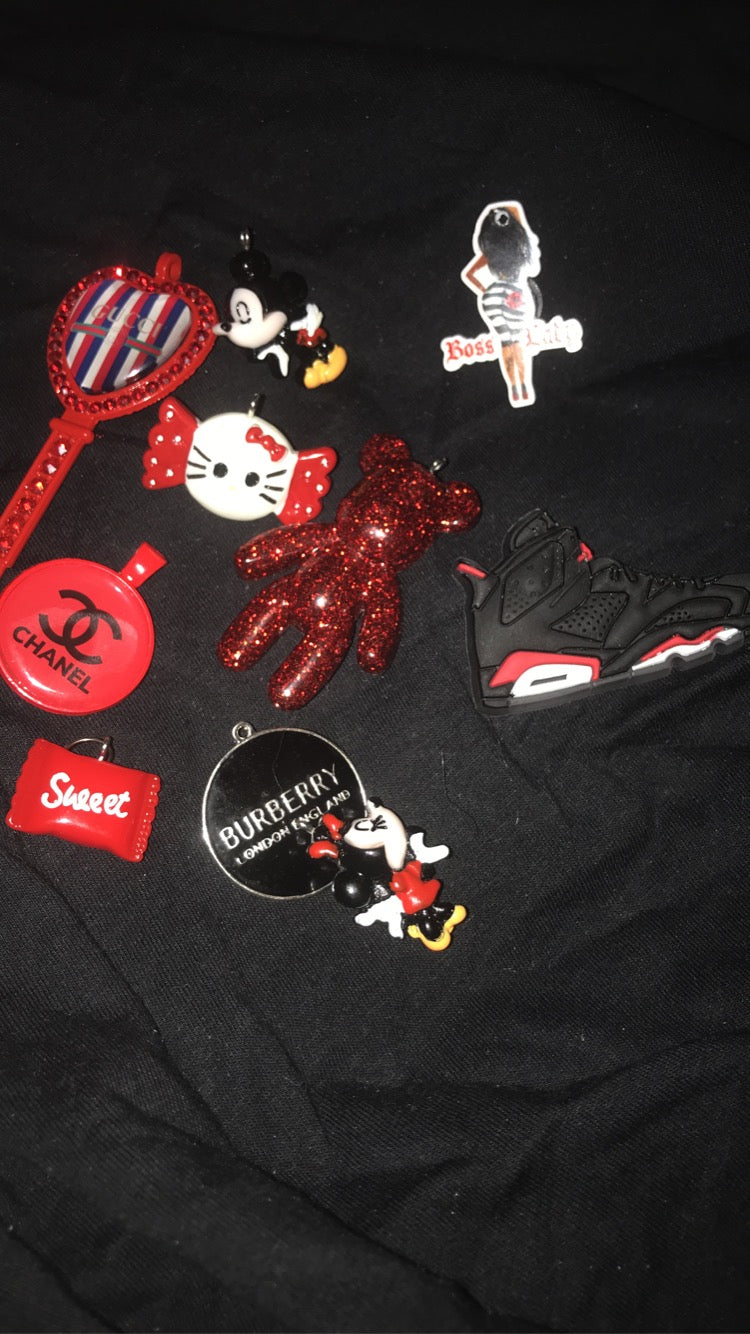 Red n Black Croc Charm Set!!