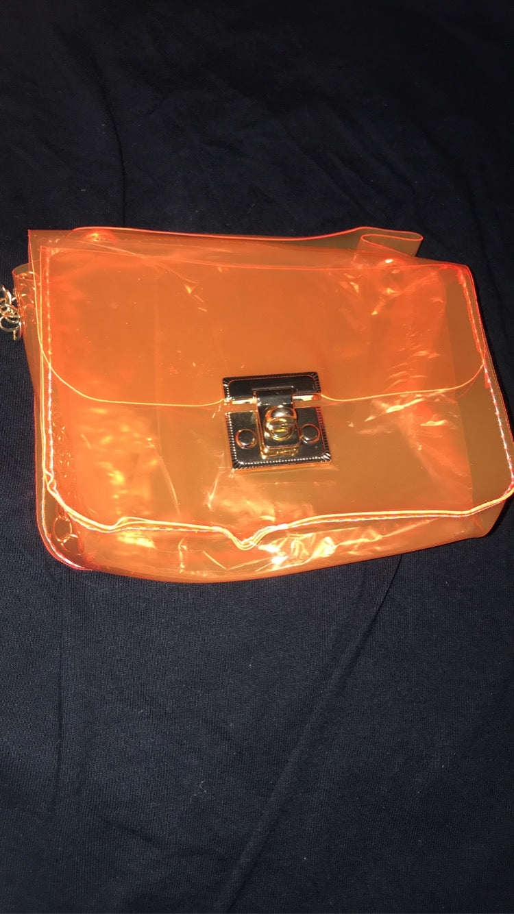 Orange Mini See through Purse!!