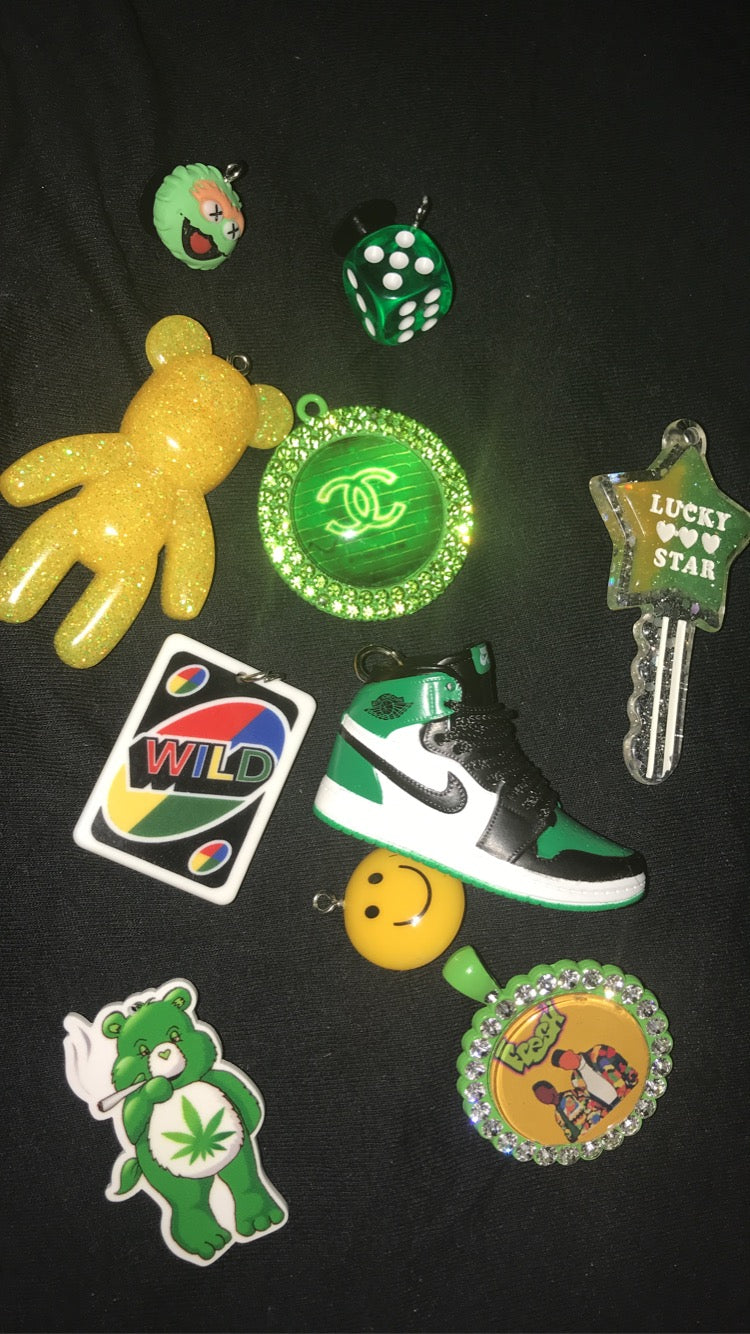Green Croc charm Set!!