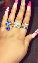 Load image into Gallery viewer, Blue Yin and Yang Ring Set!!

